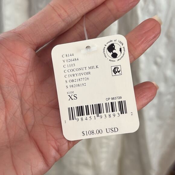 NWT Free People Free-est Coconut Milk Poppy Boho Hippie Open Back Midi Dress - Picture 4 of 6